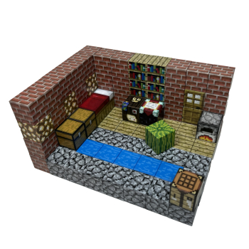 Хижина - Магнитный конструктор Minecraft 96 блоков